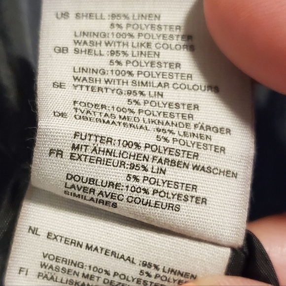 H&M Black & White Striped Linen Blazer Career, Casual Size 8 - Picture 4 of 11